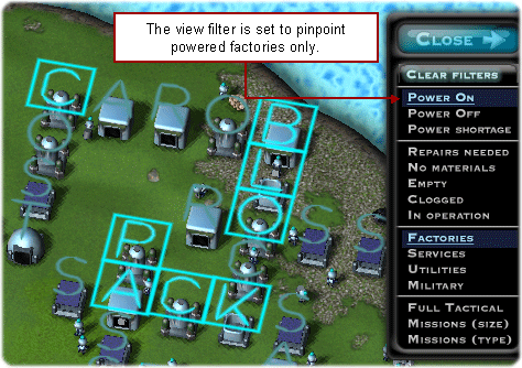 Game view filters